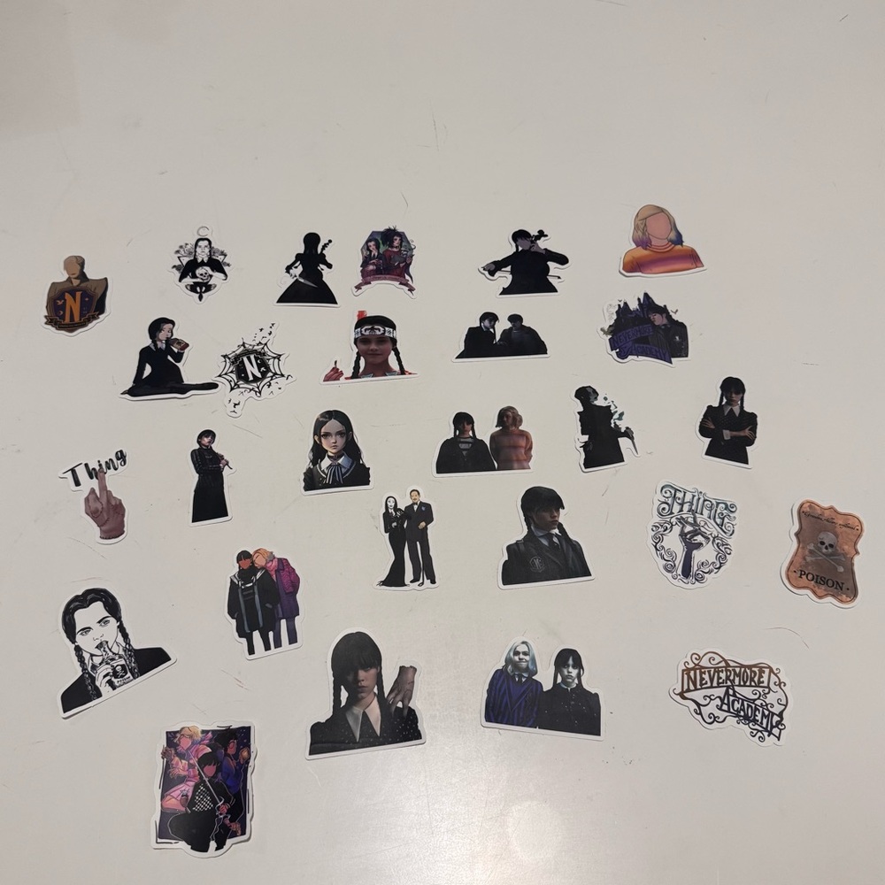 🌴 Bundle of Wednesday Addams Stickers